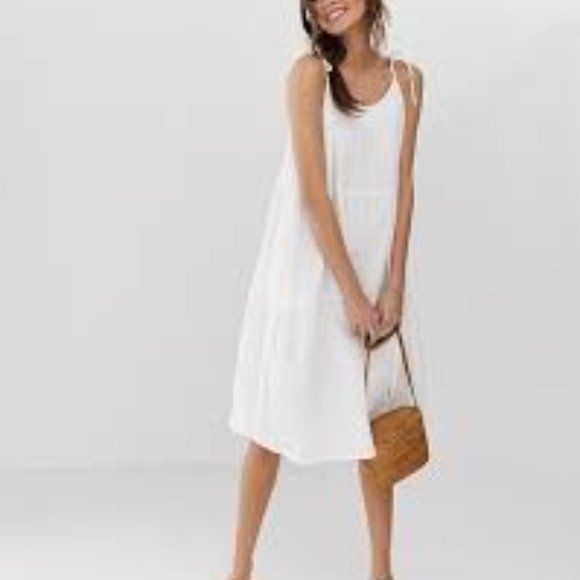 white midi sun dress
